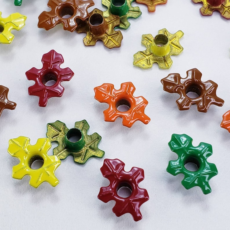 20 Oak Leaf Eyelets Autumn Leaves Fall Paper Crafting Etsy