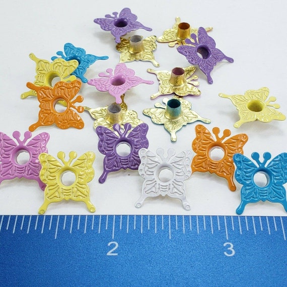 18 Butterfly Eyelets 6 Spring Clrs Crafts Stamping Scrapbooking  Embellishments Handmade Cards Paper Art 