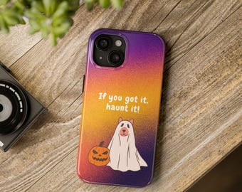 Dog Ghost Halloween Phone Case, Cute Spooky Protective Phone Cover