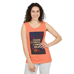 Chasing Fireflies Tank Top - Unisex Festival Tee, Boho Summer Wear, Gift for Nature Lovers, Adventure Top, Hippie Style Shirt
