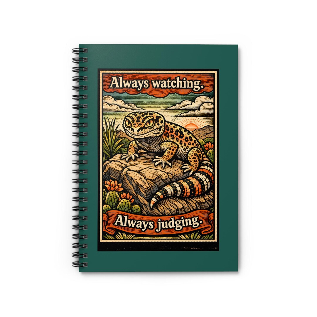 Always Watching Always Judging Leopard Gecko Spiral Notebook | Funny ...