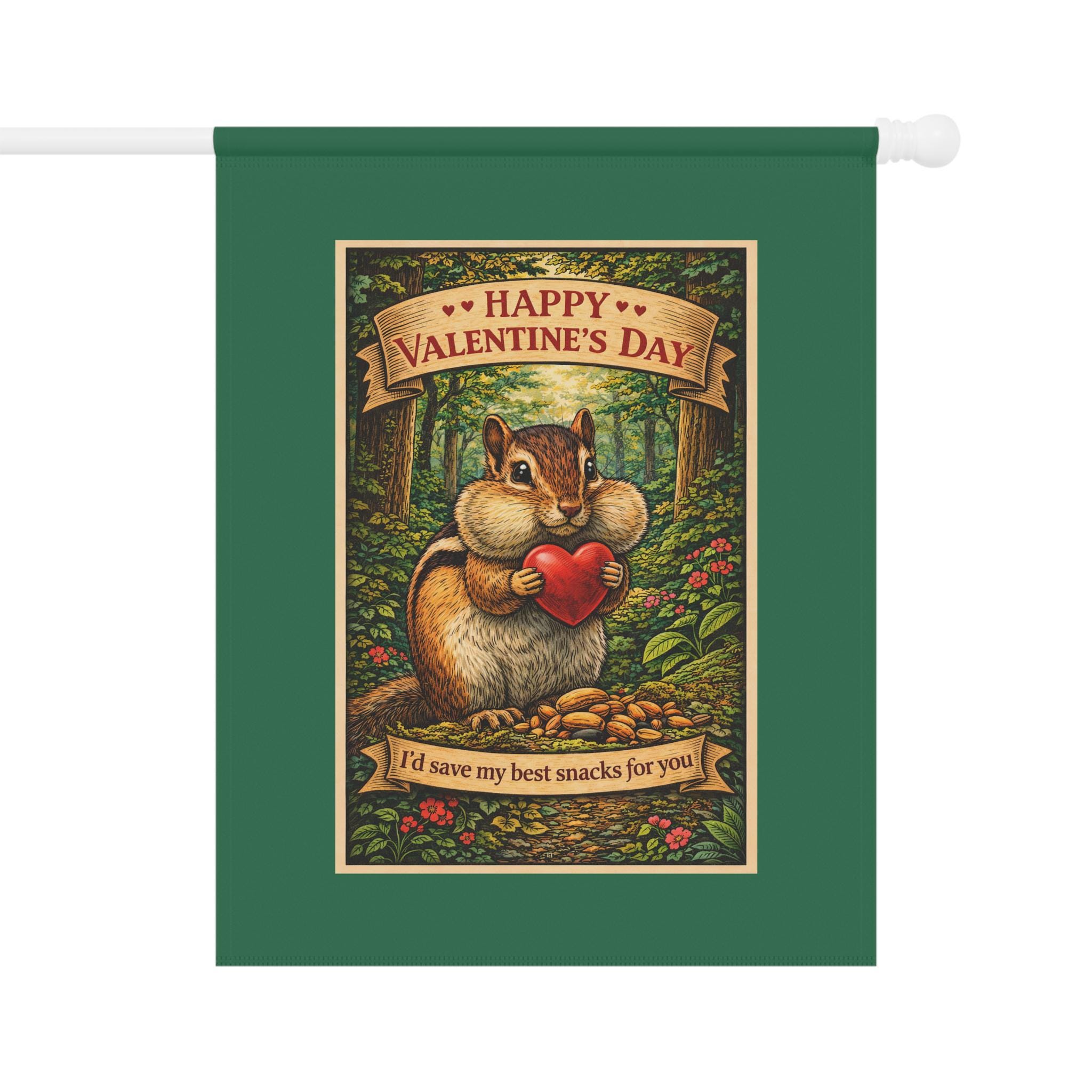 Valentine Chipmunk Garden Flag | Valentine's Day Outdoor Flag - Etsy