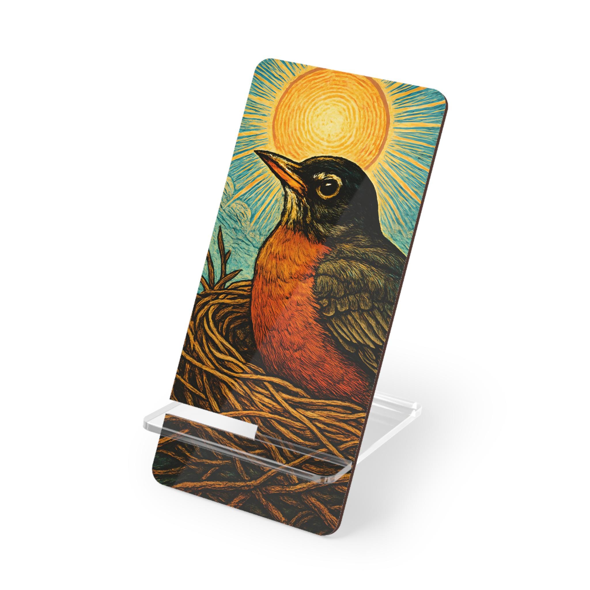 Robin Stand Robin in Nest Mobile Display Stand | Bird Artwork Phone Stand - Etsy