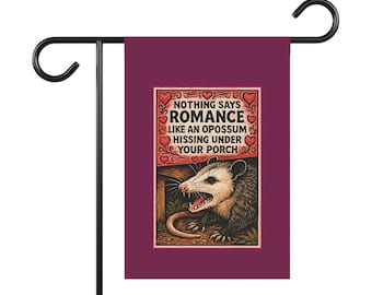 Opossum Romaanse illustratie tuinvlag | Banner voor tuin en huis