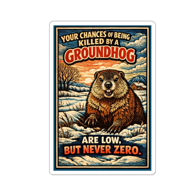 Groundhog Vintage Poster Kiss-cut Stickers | Groundhog Day Decal, Retro ...