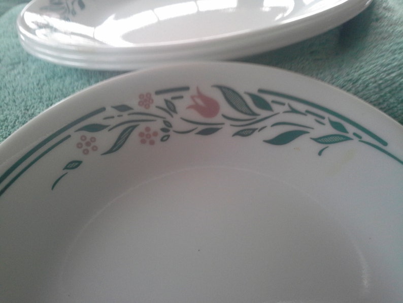 Corning Corelle Rosemarie pattern plates Discontinued 1990s Etsy