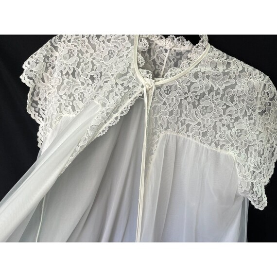 Vtg Intime Negligee Nightgown Set White Gown and … - image 8