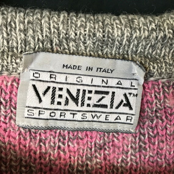 Vtg Venezia Sportswear Sweater Pink and Gray Pull… - image 4