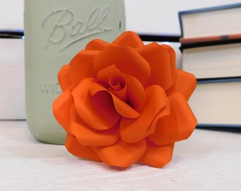 Orange Paper Flowers - Paper Flowers with stems - Paper Flower Bouquet - Paper Anniversary - Wedding bouquet - Wedding Centerpiece