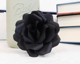 Black Paper Flowers - Paper flowers with stems - Wedding Flowers - Paper Flower Bouquet - Mother's Day Gift - Paper Anniversary