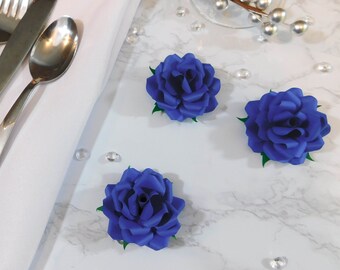 Small Royal Blue Paper Flowers - Wedding Table Decor - Loose Royal Blue Paper Flowers - Royal Blue Wedding Decor