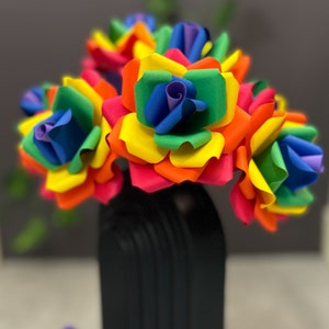 PRIDE Rainbow Paper Flowers – Single, 3, 6, or 12 | LGBTQ+ Wedding & Anniversary Decor