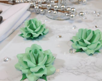 Mint Paper Flower Decorations - Mint Wedding Decor - Wedding Table Flower Decorations - Loose Paper Flowers