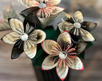 SMUT Book Page Paper Flowers | Kusudama Origami Flower | Paper Anniversary Gift | Book Lover Gift | Haunting Adeline Book Flowers
