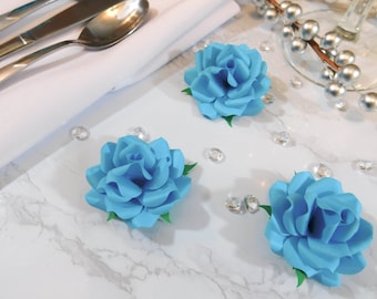 Small Light Blue Paper Flowers - Gender Reveal Party Decor - Baby Boy Decor - Baby Shower Decor - Paper Flower Decoration