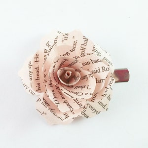 Book Page Flowers (Set of 2) - Flower Hair Clip - Hair Accessories - Wedding Hair Clip - Flower Girl Hair