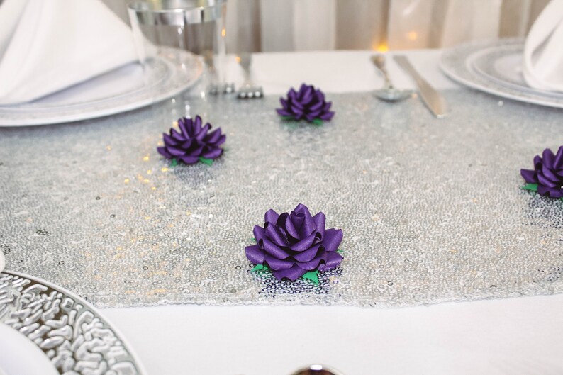 Small Loose Dark Purple Paper Flowers Wedding Table Decor Etsy
