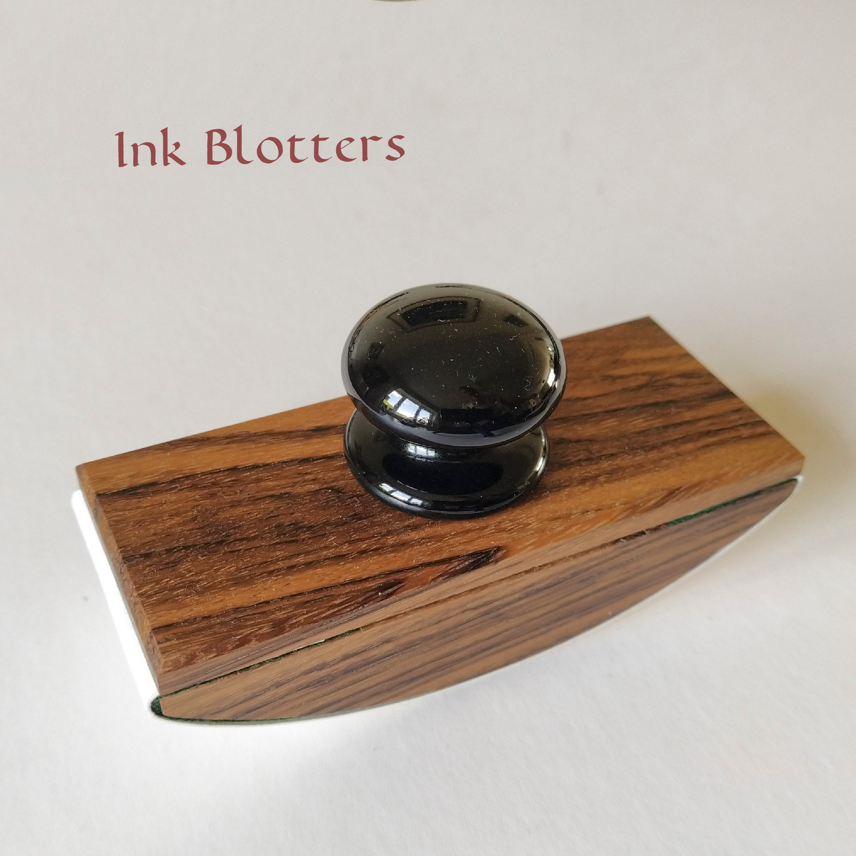 Wood Ink Rocker Blotter Antique Vintage Style Writing Accessories 
