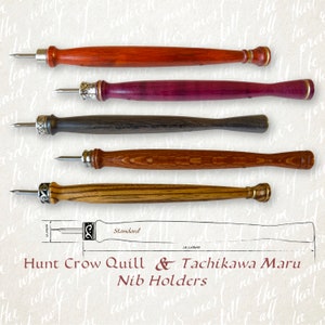Hunt Crow Quill en Tachikawa Maru penpunthouders