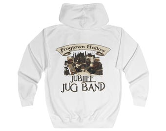 Sudadera con capucha Frog Town Jubilee Band, unisex, con cremallera