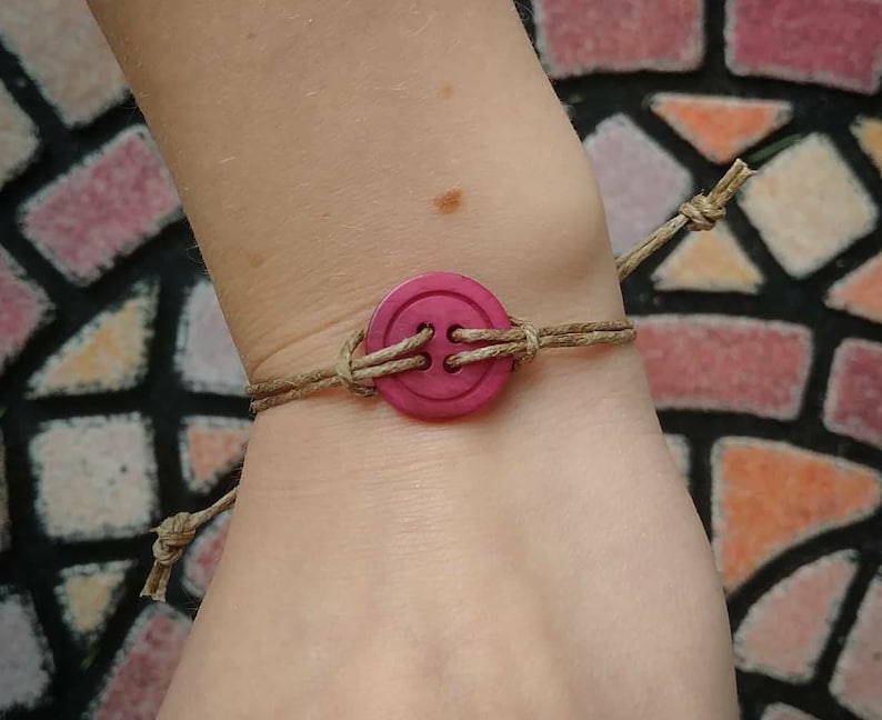 Button Bracelet Hipster Bracelet Adjustable Twine Bracelet Etsy
