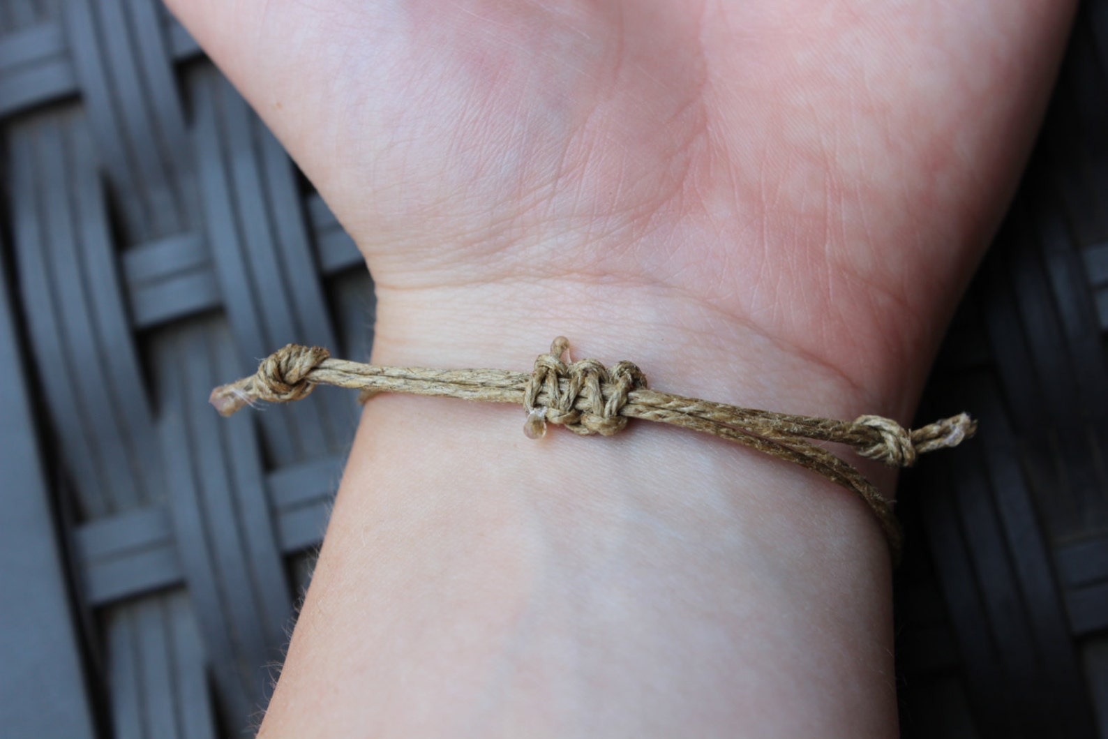 Button Bracelet Hipster Bracelet Adjustable Twine Bracelet Etsy