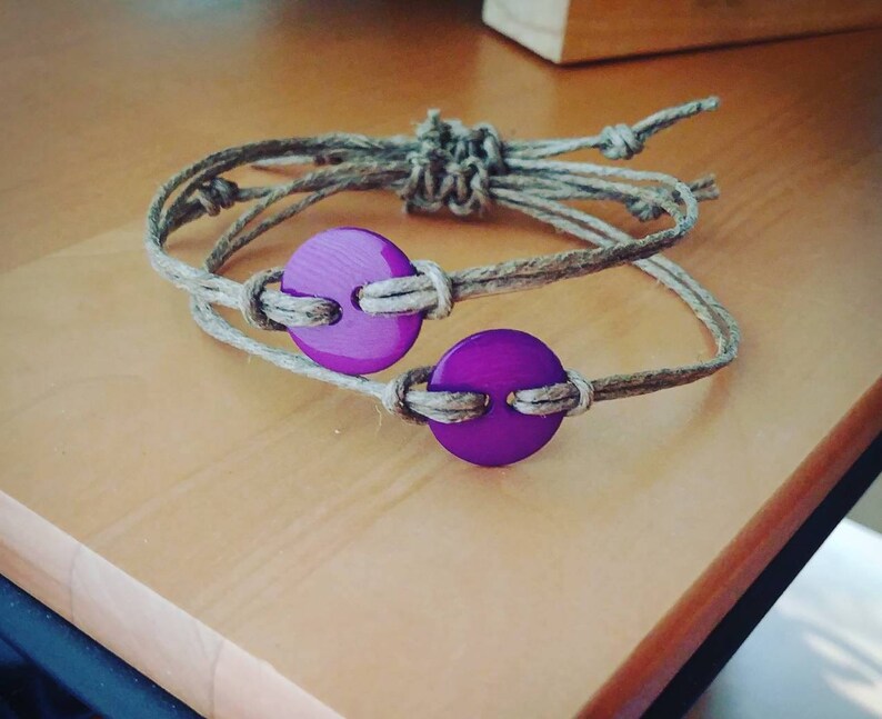Button Bracelet Hipster Bracelet Adjustable Twine Bracelet Etsy