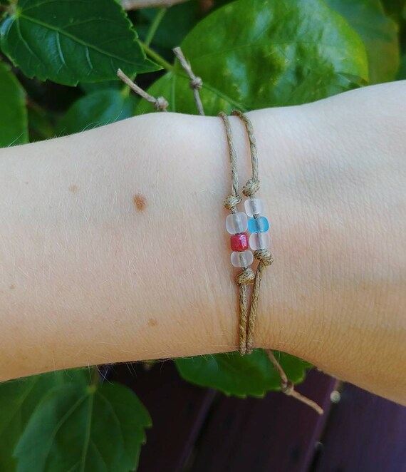 Adjustable String Bracelet, Seed Bead Bracelet, Tiny Beaded