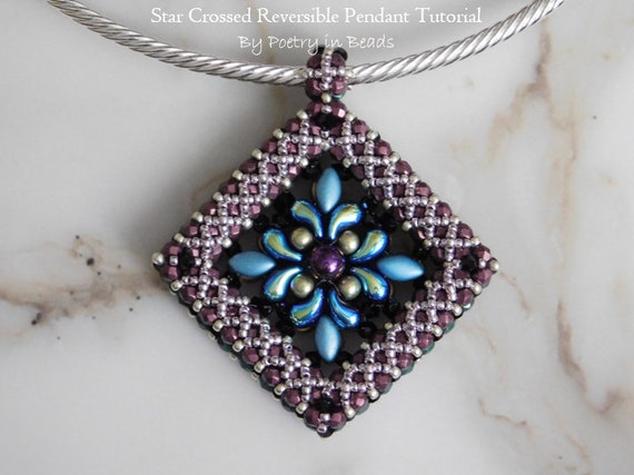 Star Crossed Reversible Pendant Tutorial Beaded Jewelry Pattern
