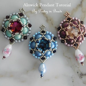 Beaded Jewelry Tutorial, Alnwick Pendant Tutorial, Beading Tutorial, Beading Pattern, Bridesmaid Jewelry, Pearl Jewelry, Beadweaving, PDF