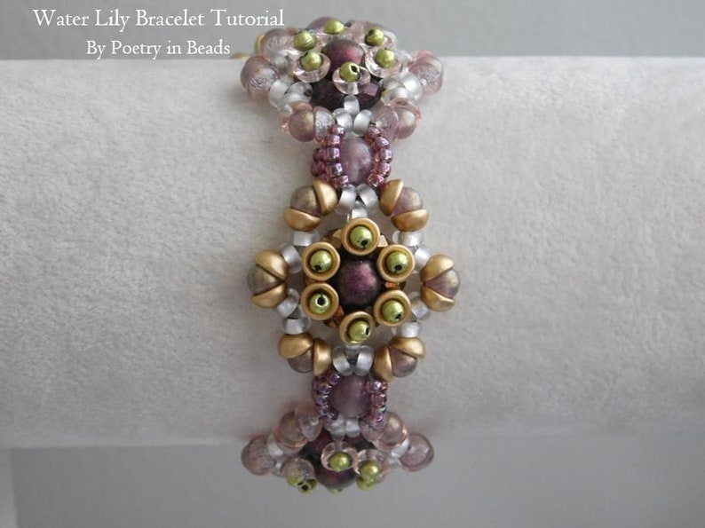 Beaded Bracelet Tutorial Water Lily Bracelet Beading Etsy