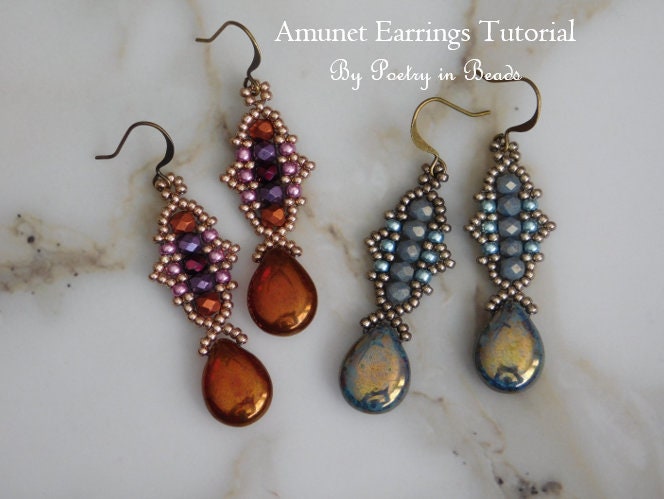 Jewelry Tutorial Amunet Earrings Tutorial Earrings Pattern - Etsy