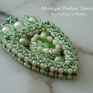 2 Beading Tutorials, Montague and Capulet Tutorials, Pendant Tutorials, Medieval Jewerly, Shakespeare Jewelry, Swarovski, Czechmates Beads image 5