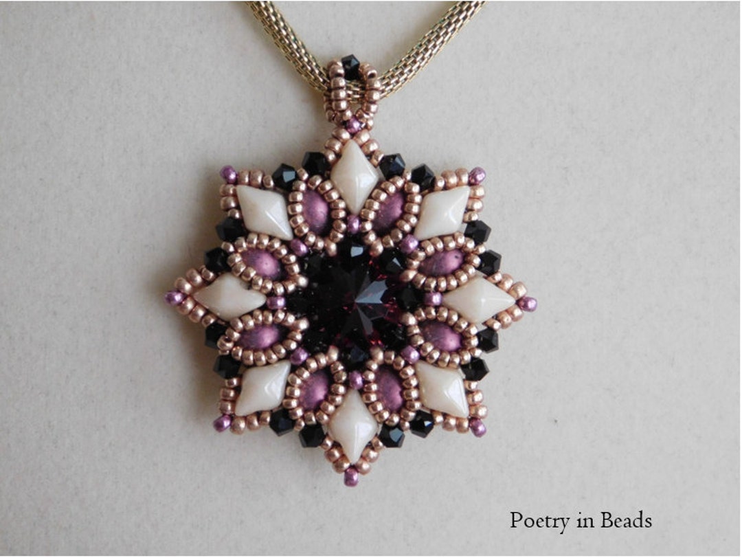 Beaded Jewelry Tutorial, Highland Lace Pendant Tutorial, Beading