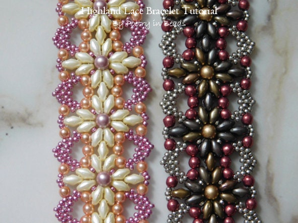 2 Beading Tutorials Pack - SPIKELET Bracelet and LOVELY Bracelet