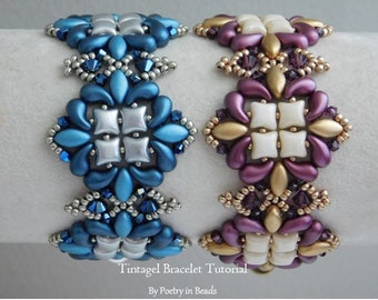 Motif de bracelets de perles, Tutoriel de bracelets Tintagel, Tutoriel de bracelets de perles, Zoliduo, Irisduo, Wibeduo, Toupie, Tissage de perles, Travail de perles
