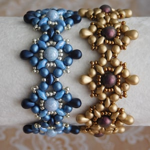 Beaded Bracelet Tutorial, Beading Pattern, Tarah Bracelet Tutorial, Beadweaving, Superduo, Czech Glass, Seed Beads, Drop beads, PDF