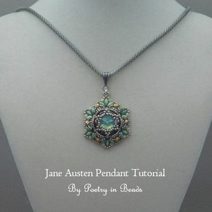 3 kralen sieradenpatronen, Jane Austen sieradenpatronen, kralenweven, kralenwerk, sieraden maken, kralenhandleiding, 10 mm Rivoli, rocailles afbeelding 8
