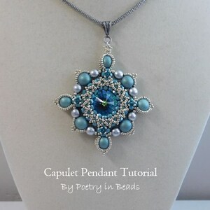 2 Beading Tutorials, Montague and Capulet Tutorials, Pendant Tutorials, Medieval Jewerly, Shakespeare Jewelry, Swarovski, Czechmates Beads image 10