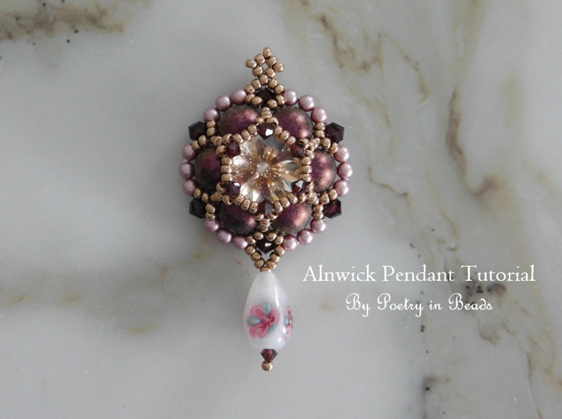 Beaded Jewelry Tutorial Alnwick Pendant Tutorial Beading Etsy