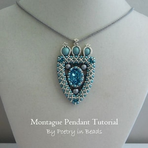 2 Beading Tutorials, Montague and Capulet Tutorials, Pendant Tutorials, Medieval Jewerly, Shakespeare Jewelry, Swarovski, Czechmates Beads image 6