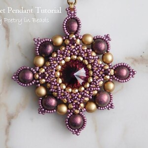 2 Beading Tutorials, Montague and Capulet Tutorials, Pendant Tutorials, Medieval Jewerly, Shakespeare Jewelry, Swarovski, Czechmates Beads image 7