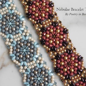 Beaded Bracelet Tutorial, Nebulae Bracelet Tutorial, Beading Pattern, Jewelry Making, 4mm Firepolish, Seed Bead Jewelry, Beadweaving Pattern
