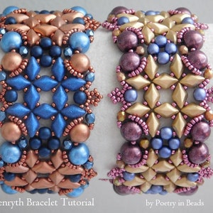 Beading Tutorial, Penryth Bracelet Tutorial, Bracelet Tutorial, Beading Pattern, Gemduo, Diamonduo, Czechmates, PDF, Beadweaving Pattern