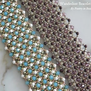 Beaded Bracelet Tutorial, Wanderlust Bracelet Tutorial, Beadweaving, Jewelry Making, Seed Bead Jewelry, 3mm Firepolish, Jewelry Pattern, PDF