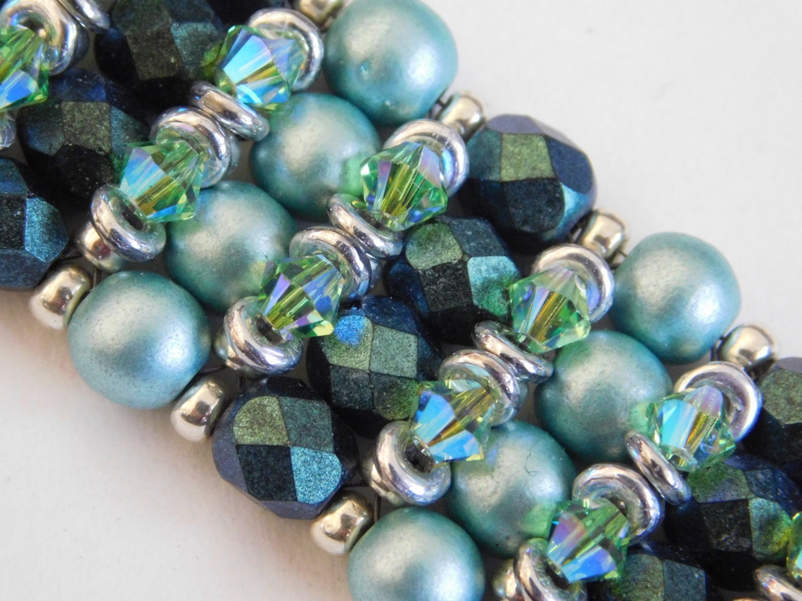 Beaded Bracelet Tutorial Bead Pattern Jewelry Instructions Etsy