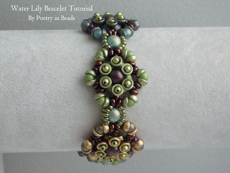 Beaded Bracelet Tutorial Water Lily Bracelet Beading Etsy