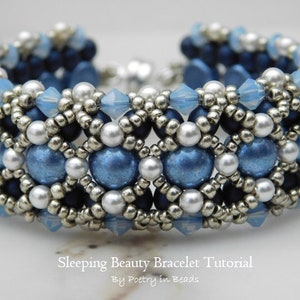 Tutorial per bracciale di perline, Bracciale della Bella Addormentata, Modello di tessitura di perline, Czechmates, Bicono da 4 mm, Modello per bracciale, Modello di perline, PDF