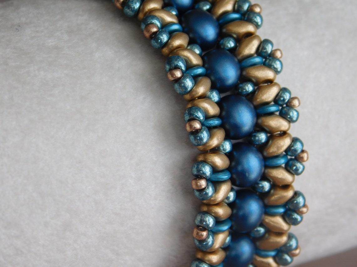 Bead Bracelet Tutorial Beading Pattern Superduo 2hole Etsy