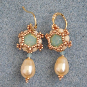 Earring Tutorial, Bead Pattern, Instructions, Swarovski, Beadweaving, Pearl, Beaded, Chaton, PDF, Digital Download image 3
